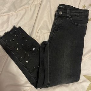 Girls black beaded jeans size 6